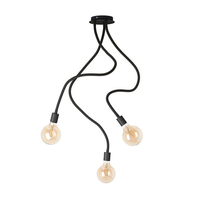 LOYD E27 III | hanglamp met 3 verstelbare siliconen armen | E27 | zwart | met of zonder lichtbron
