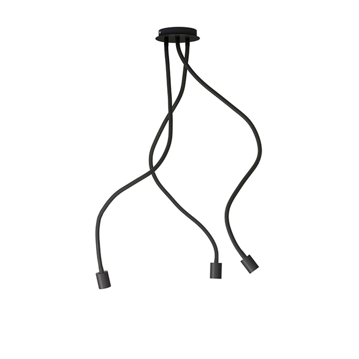 LOYD E27 III | hanglamp met 3 verstelbare siliconen armen | E27 | zwart | met of zonder lichtbron