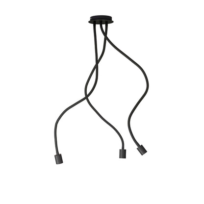 LOYD E27 III | hanglamp met 3 verstelbare siliconen armen | E27 | zwart | met of zonder lichtbron