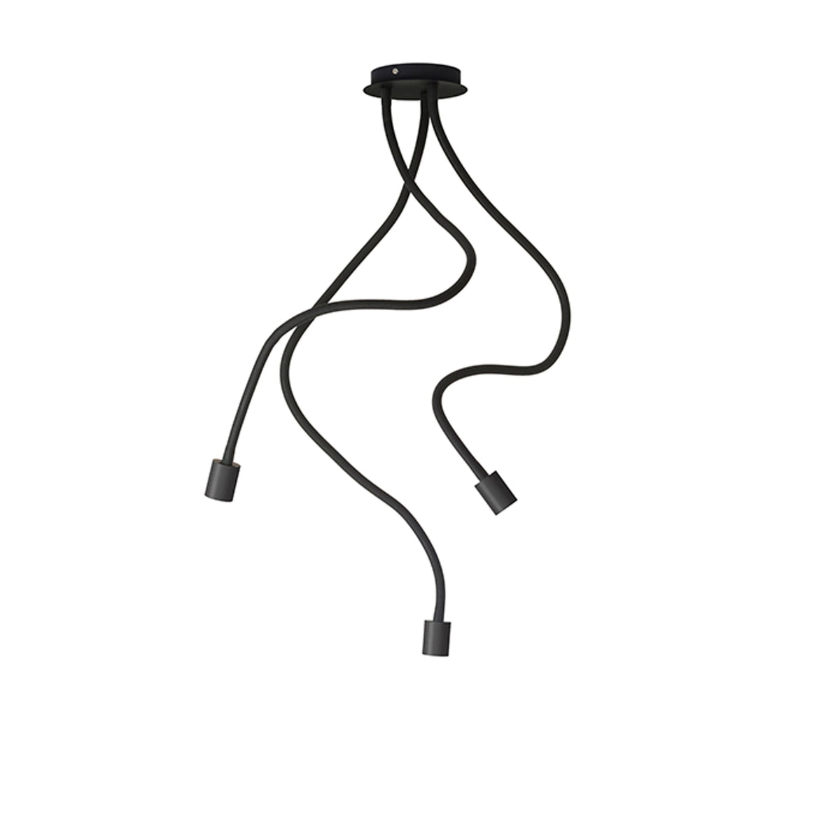 LOYD E27 III | hanglamp met 3 verstelbare siliconen armen | E27 | zwart | met of zonder lichtbron