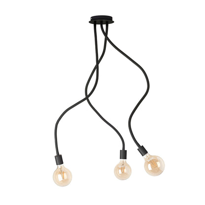LOYD E27 III | hanglamp met 3 verstelbare siliconen armen | E27 | zwart | met of zonder lichtbron