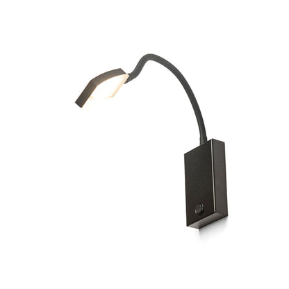 FRISCO W | LED-owa lampa ścienna na pałąku typu gęsia szyja z szerokim reflektorem | z wyłącznikiem | czarna