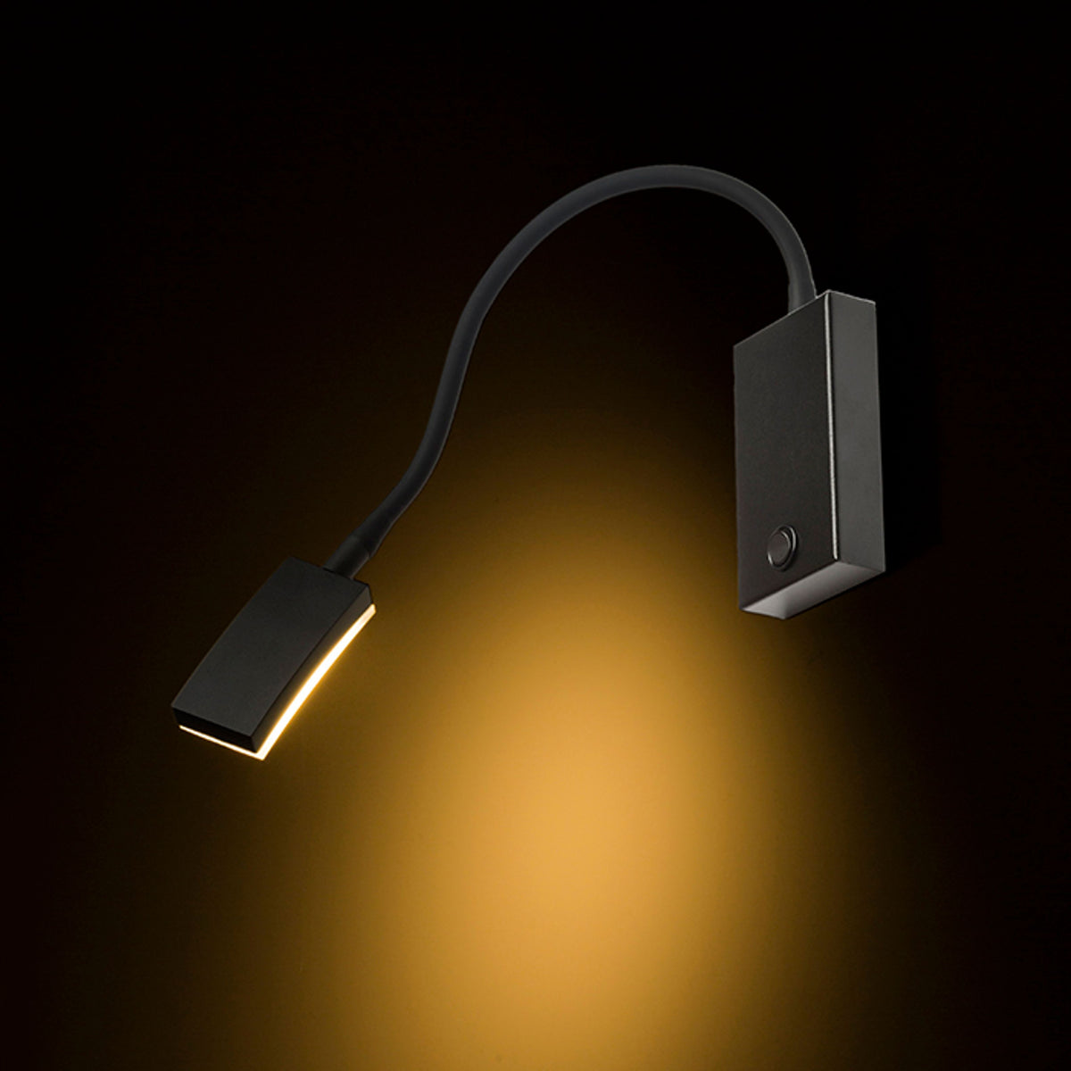 FRISCO W | LED-owa lampa ścienna na pałąku typu gęsia szyja z szerokim reflektorem | z wyłącznikiem | czarna
