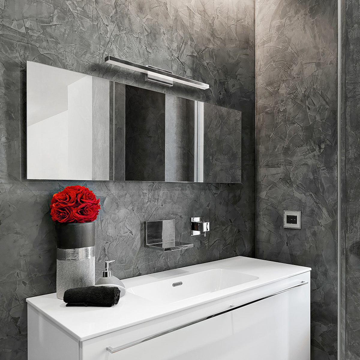 PANON SHORT | lineaire LED badkamer wandlamp 63 cm | 18W 1700lm | IP44 chroom