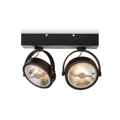 KELLY LED II DIMM | lampada da parete e da soffitto con 2 riflettori orientabili | 12W 3000K dimmerabile | bianca o nera