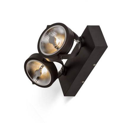 KELLY LED II DIMM | lampada da parete e da soffitto con 2 riflettori orientabili | 12W 3000K dimmerabile | bianca o nera