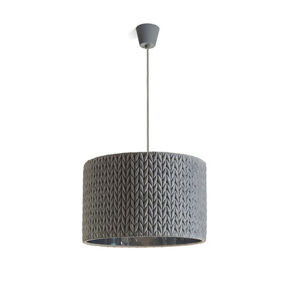 AINO 40 | candeeiro suspenso com abajur de malha | E27 | 40 cm | cinzento com cromado | com ou sem lâmpada