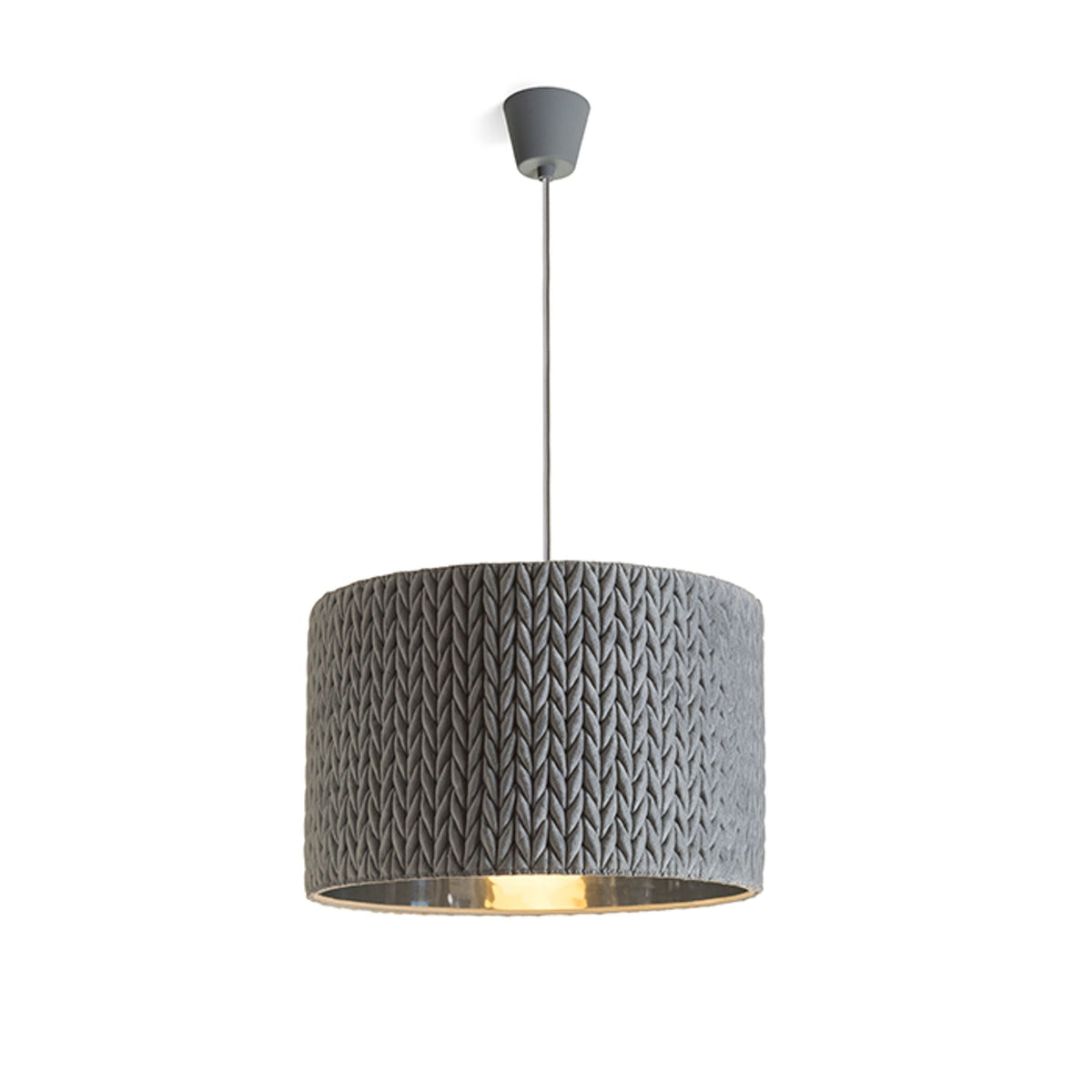 AINO 40 | candeeiro suspenso com abajur de malha | E27 | 40 cm | cinzento com cromado | com ou sem lâmpada