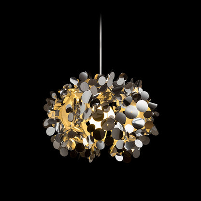CONFETTI | hanglamp met gelaagde chroomfolie pailletten 40 cm | E27 | met of zonder lichtbron