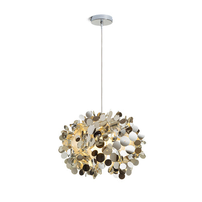 CONFETTI | hanglamp met gelaagde chroomfolie pailletten 40 cm | E27 | met of zonder lichtbron