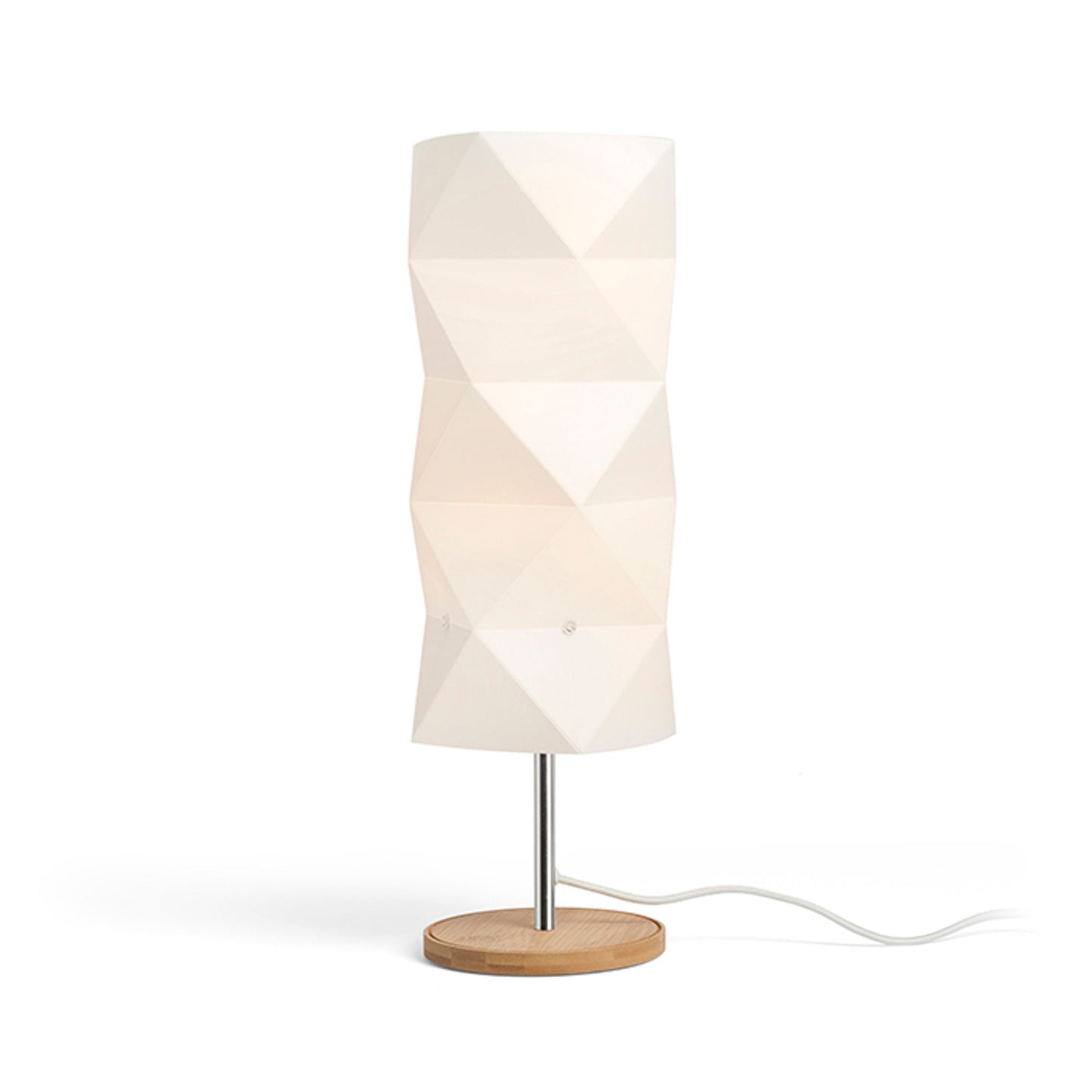 ZUMBA | table lamp with wooden base and plastic shade | E14 max 11W | 47 cm | white