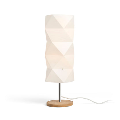 ZUMBA | table lamp with wooden base and plastic shade | E14 max 11W | 47 cm | white
