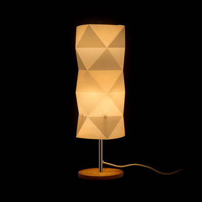 ZUMBA | table lamp with wooden base and plastic shade | E14 max 11W | 47 cm | white