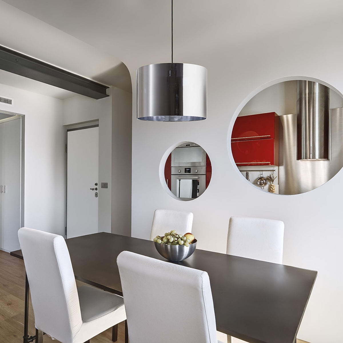 FANCY 35/25 | hanglamp met spiegelende kap 35 cm | E27 | chroomfolie | met of zonder lichtbron