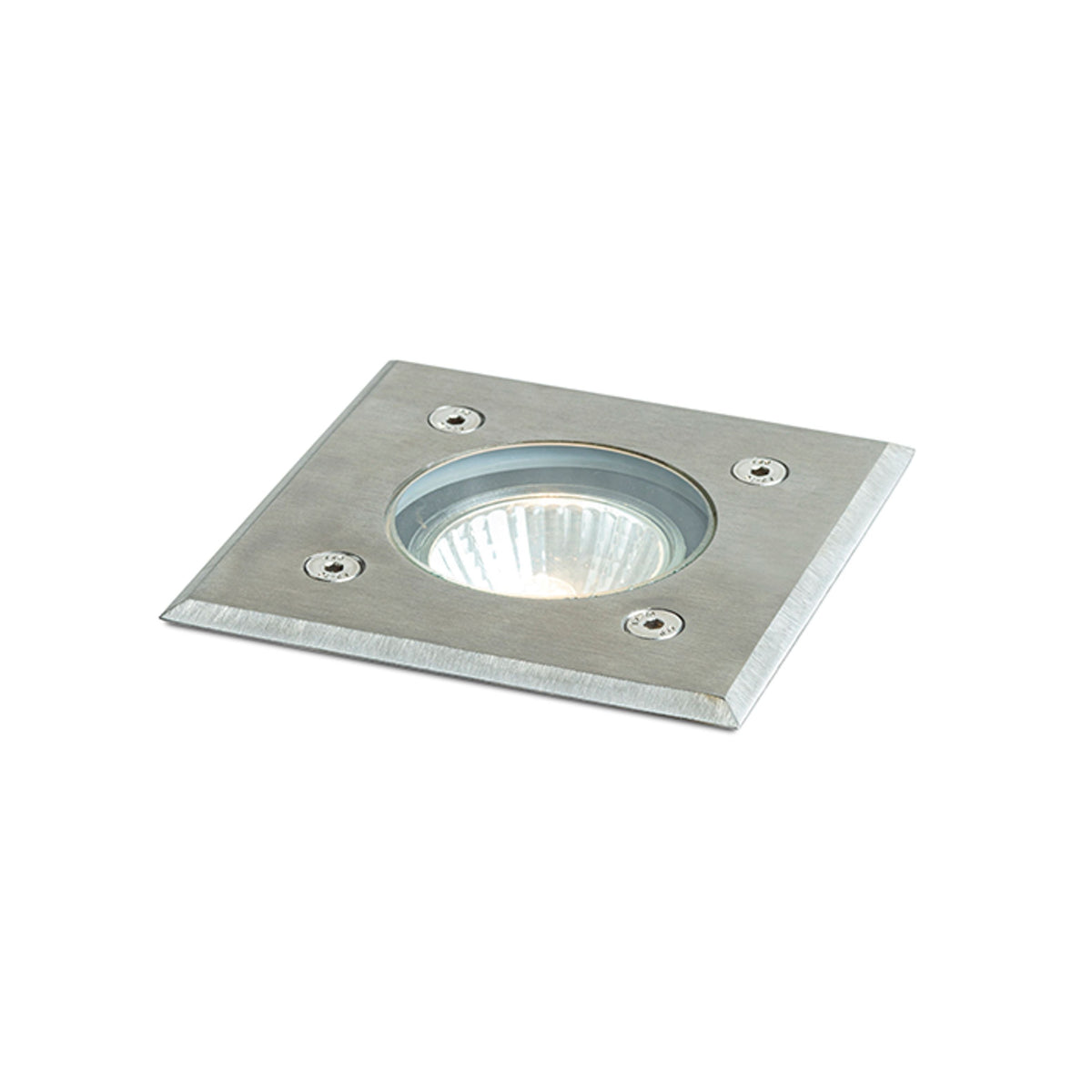 ORBU SQ 10 | firkantet utendørs bakken spotlight | GU10 | IP67 rustfritt stål 10,5 cm | med eller uten lyskilde