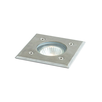 ORBU SQ 10 | firkantet utendørs bakken spotlight | GU10 | IP67 rustfritt stål 10,5 cm | med eller uten lyskilde