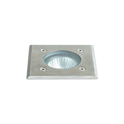 ORBU SQ 10 | firkantet utendørs bakken spotlight | GU10 | IP67 rustfritt stål 10,5 cm | med eller uten lyskilde