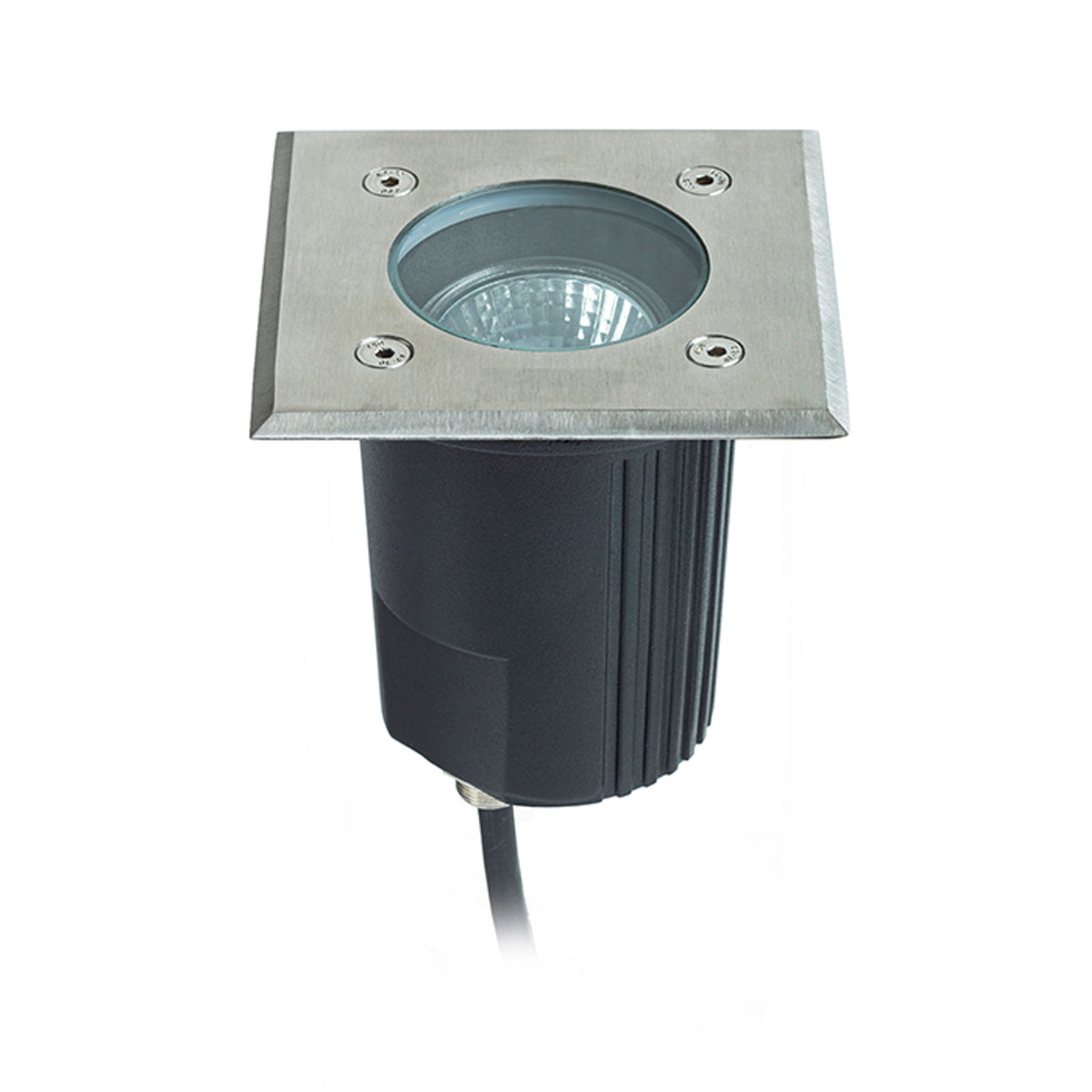 ORBU SQ 10 | firkantet utendørs bakken spotlight | GU10 | IP67 rustfritt stål 10,5 cm | med eller uten lyskilde