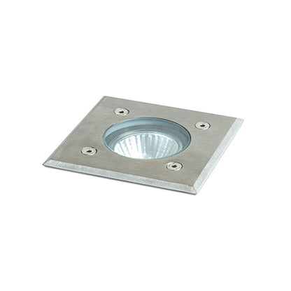 ORBU SQ 10 | firkantet utendørs bakken spotlight | GU10 | IP67 rustfritt stål 10,5 cm | med eller uten lyskilde