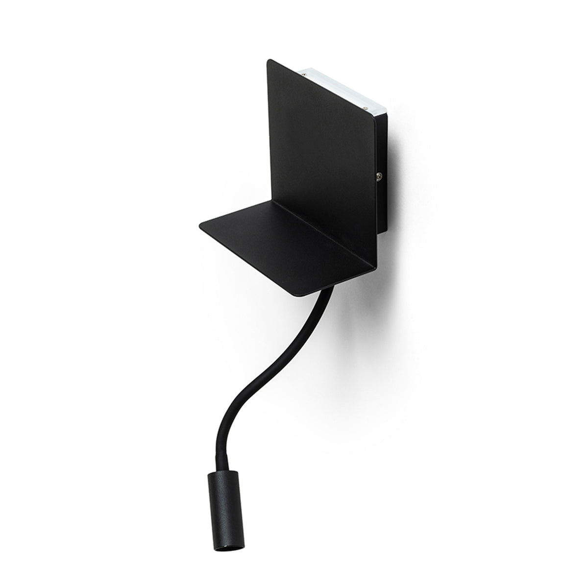 ROSTAM | LED bedlamp met USB-lader en oplaadvlak | twee schakelaars | zwart