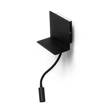 ROSTAM | LED bedlamp met USB-lader en oplaadvlak | twee schakelaars | zwart