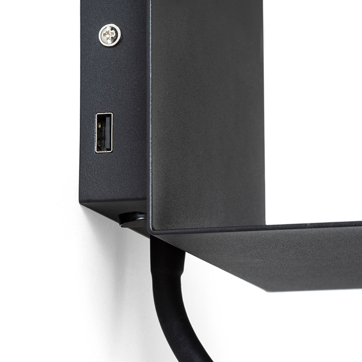 ROSTAM | LED bedlamp met USB-lader en oplaadvlak | twee schakelaars | zwart