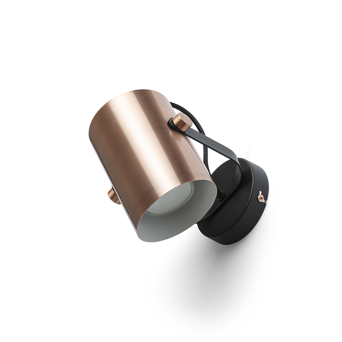 HAREN | robust surface-mounted spotlight with wide reflector | E27 | copper or black | with or without light source