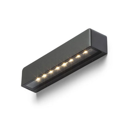 SAMPO | тънка външна стенна лампа 26 cm | LED 9W 650lm 3000K | IP65 | антрацит