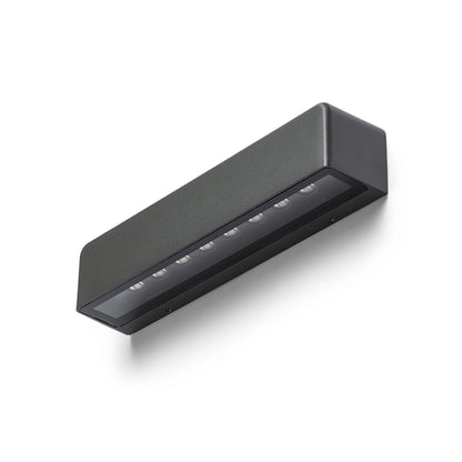 SAMPO | тънка външна стенна лампа 26 cm | LED 9W 650lm 3000K | IP65 | антрацит