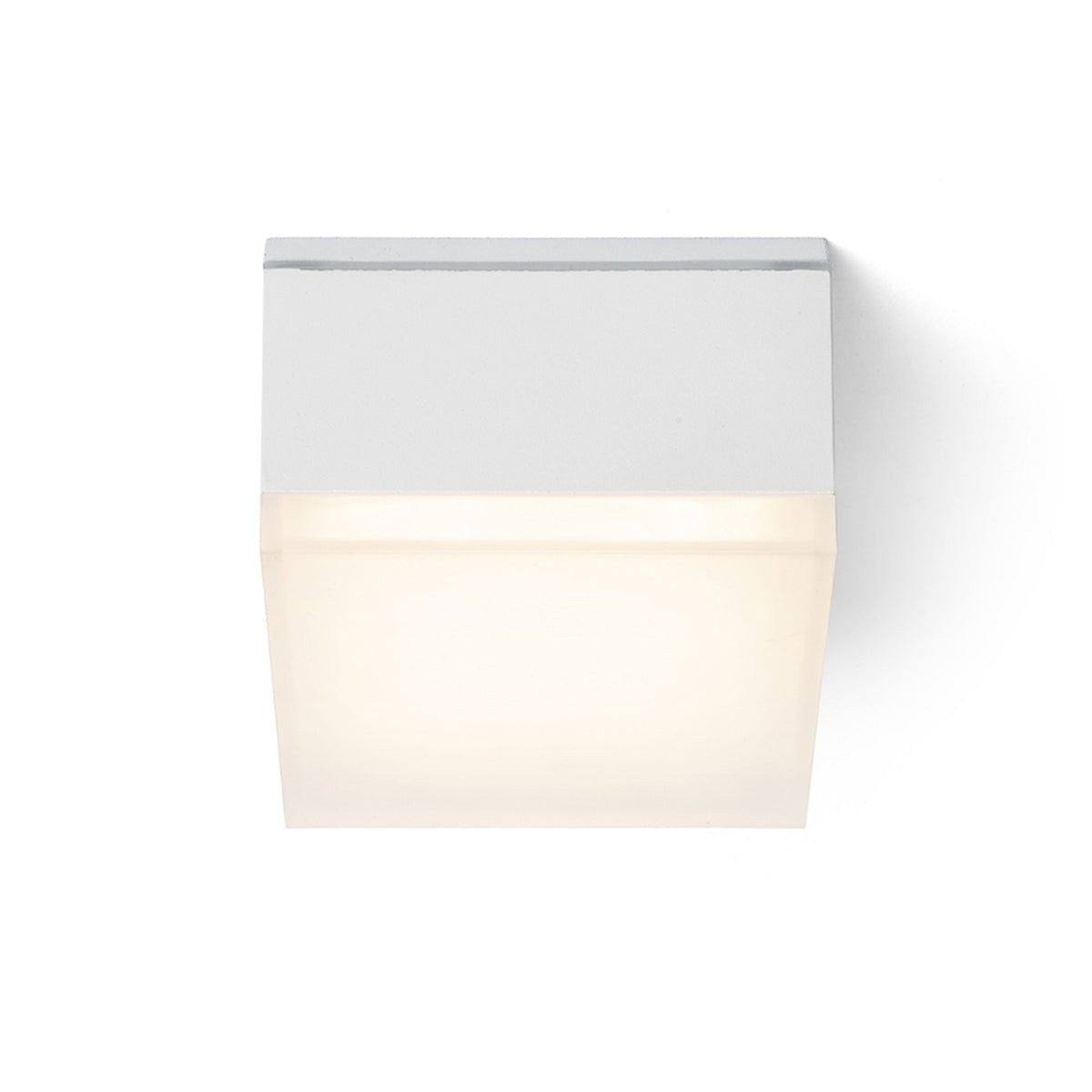 ORIN SQ | firkantet utendørs taklampe med satengfarget diffusor | LED 10W 800lm 3000K | IP54 | hvit eller antrasitt