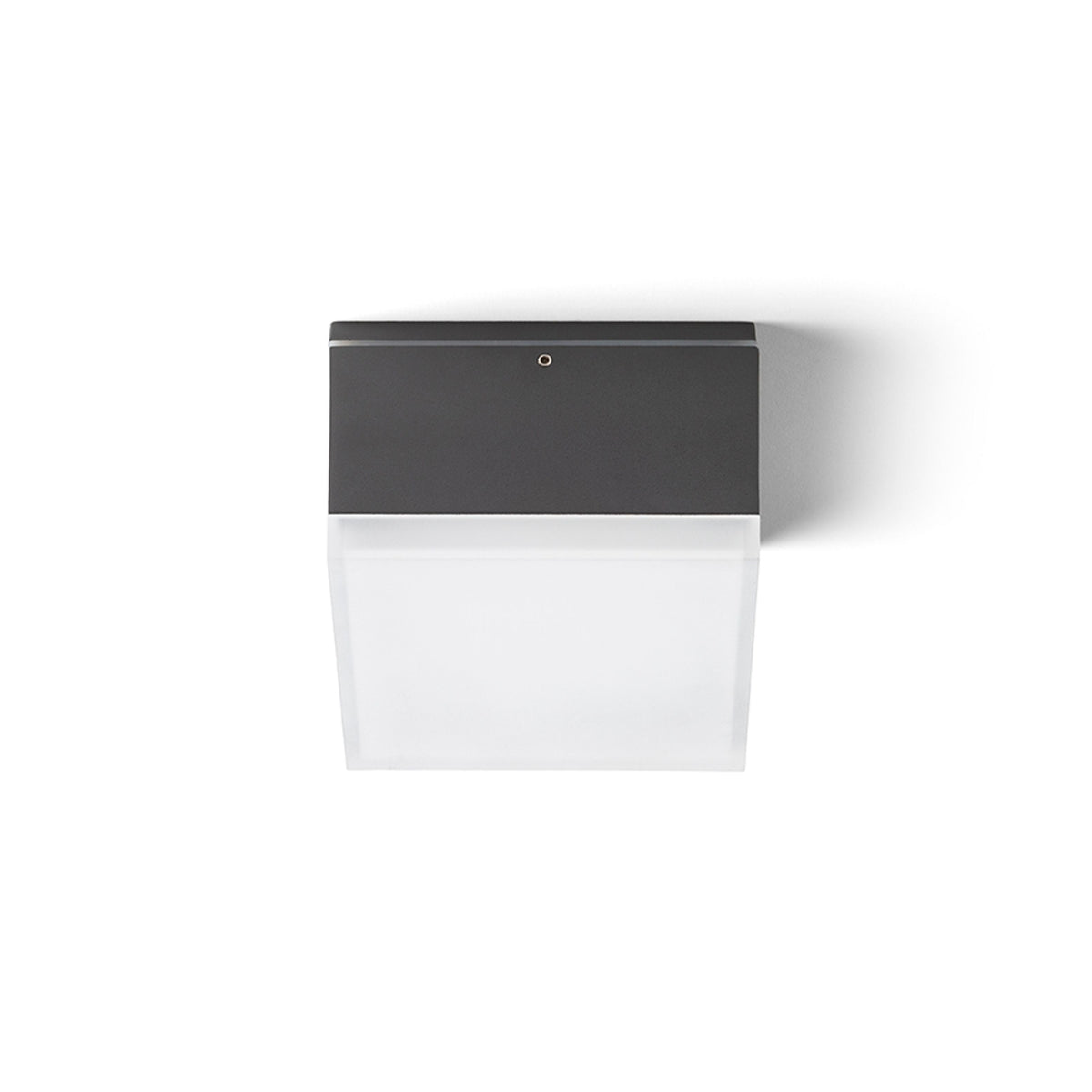 ORIN SQ | firkantet utendørs taklampe med satengfarget diffusor | LED 10W 800lm 3000K | IP54 | hvit eller antrasitt