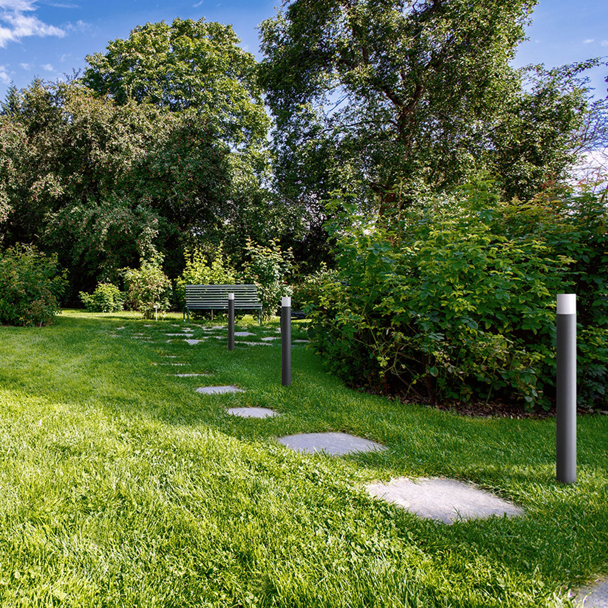 BONNIE BOLLARD | tuinpaal 80 cm met opaal glas | E27 | IP44 | antracietgrijs | met of zonder lichtbron