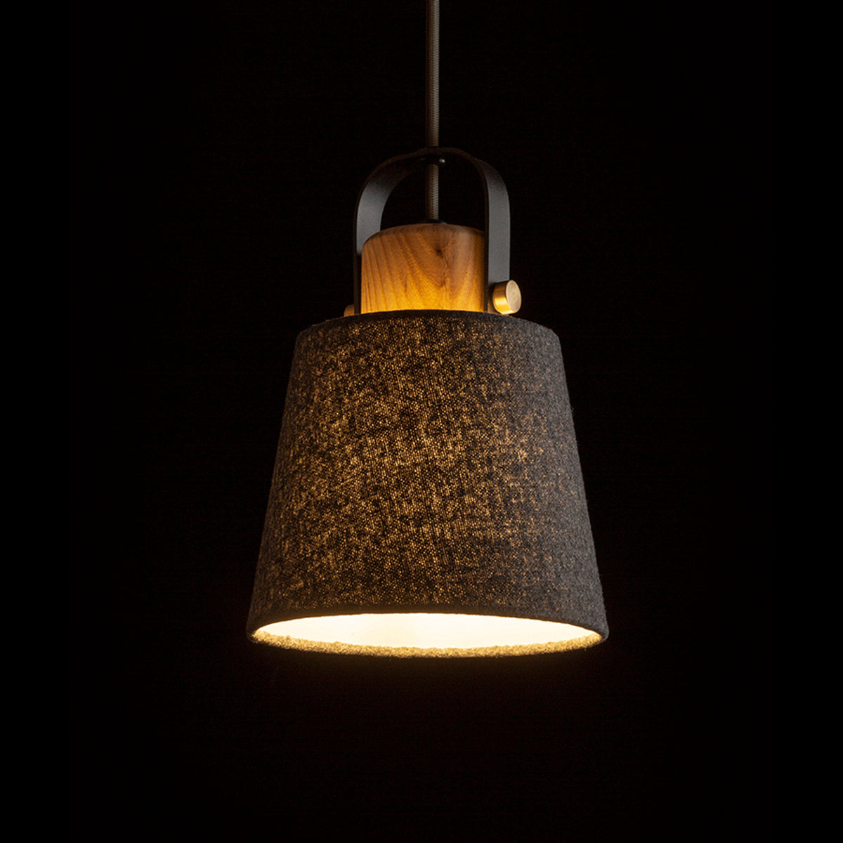 CHOUPETTE | hanglamp met textielkap en hout | E27 | met of zonder lichtbron