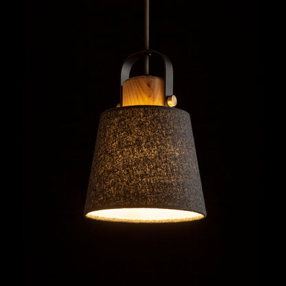 CHOUPETTE | hanglamp met textielkap en hout | E27 | met of zonder lichtbron