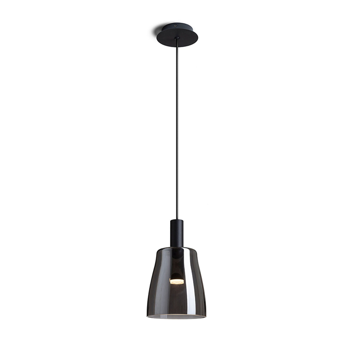 BELLINI LED | stropna svjetiljka od stakla | 5W 600lm 3000K | crna s dimnim staklom