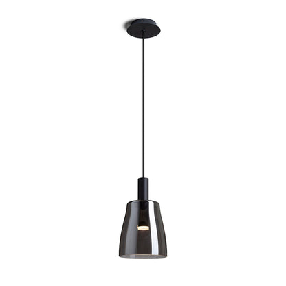 BELLINI LED | stropna svjetiljka od stakla | 5W 600lm 3000K | crna s dimnim staklom