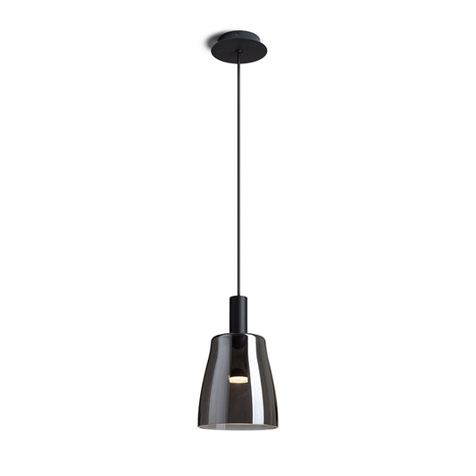 BELLINI LED | glazen hanglamp | 5W 600lm 3000K | zwart met rookglas