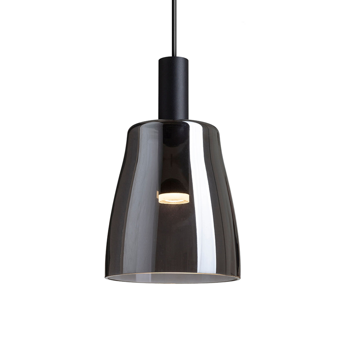 BELLINI LED | stropna svjetiljka od stakla | 5W 600lm 3000K | crna s dimnim staklom