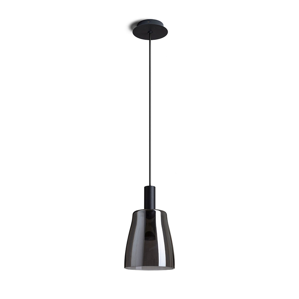 BELLINI LED | stropna svjetiljka od stakla | 5W 600lm 3000K | crna s dimnim staklom