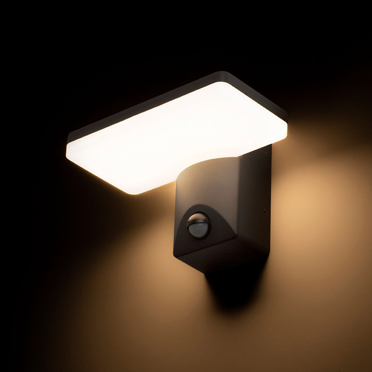 RINA PIR | buiten wandlamp met bewegingssensor | LED 12W 900lm 3000K | IP65 | antraciet