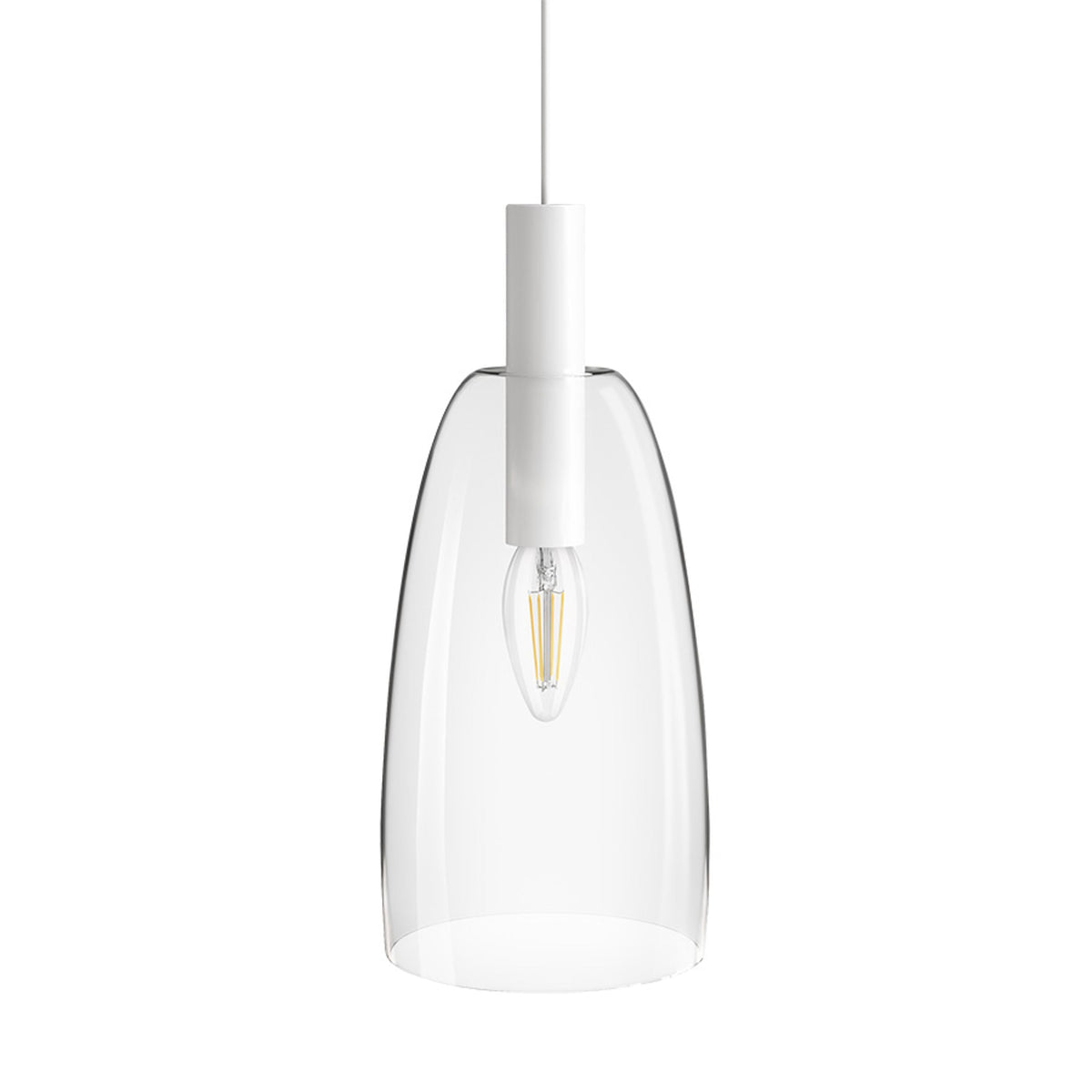 BELLINI L E14 | szklana lampa wisząca | E14 | przezroczyste szkło z bielą 14,5 cm | z żarówką lub bez niej