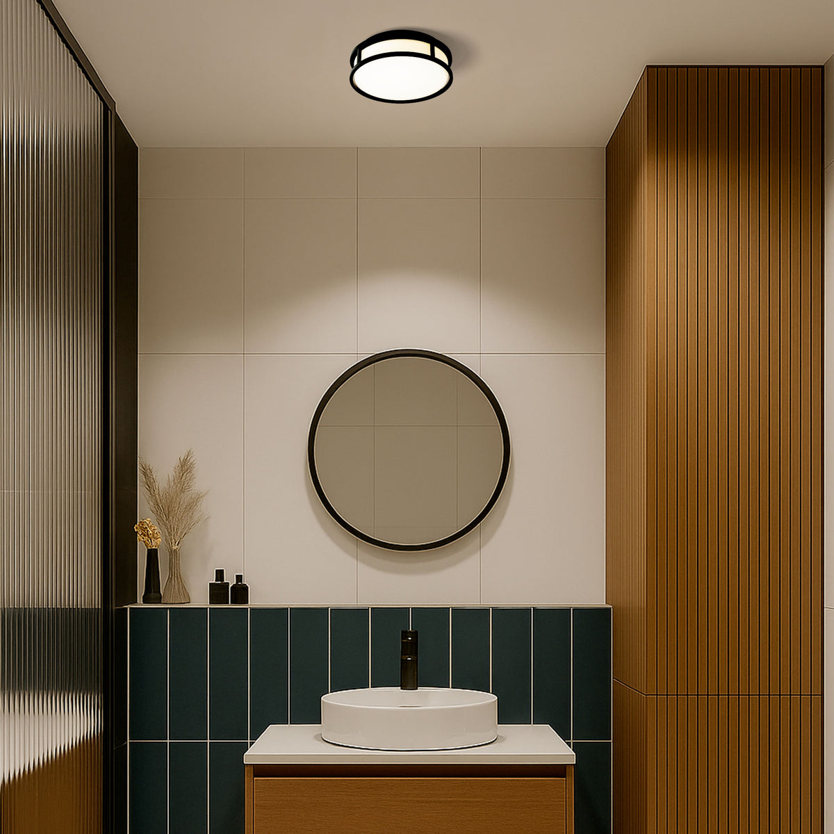 GRANDE LED 25 | taklampe til bad | 12W 900lm 3000K | opalglass 25 cm | IP44