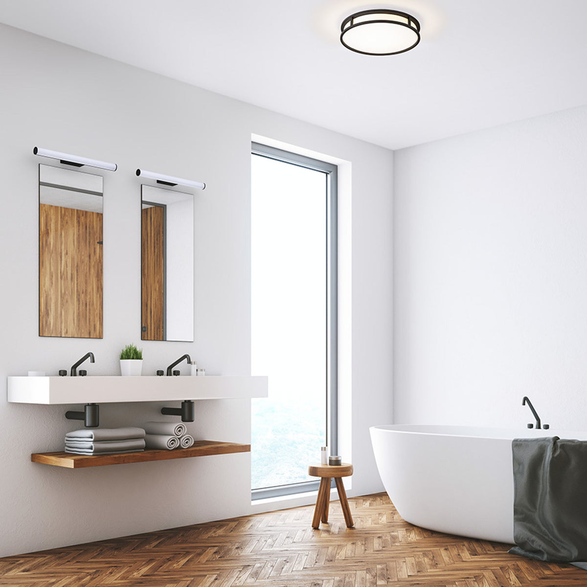 GRANDE LED 35 | taklampe til bad | 24W 1700lm 3000K | opalglass 37,5 cm | IP44