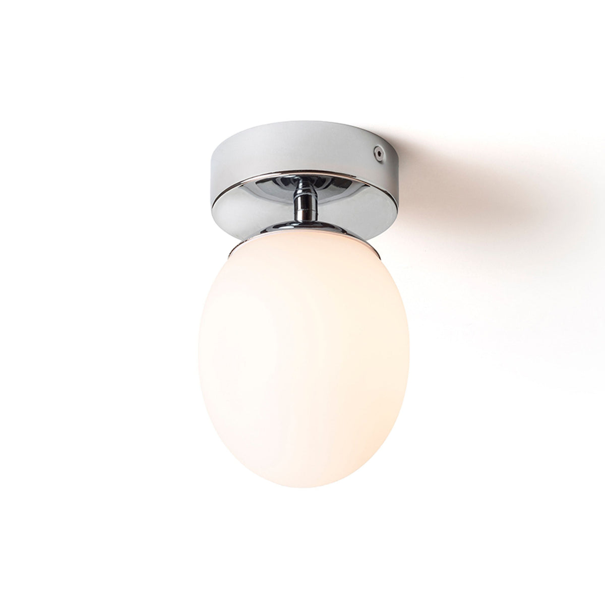 MERINGUE 11 | oval taklampe til bad | G9 | opalglass med krom | IP44 | med eller uten lyskilde