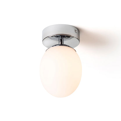 MERINGUE 11 | oval taklampe til bad | G9 | opalglass med krom | IP44 | med eller uten lyskilde