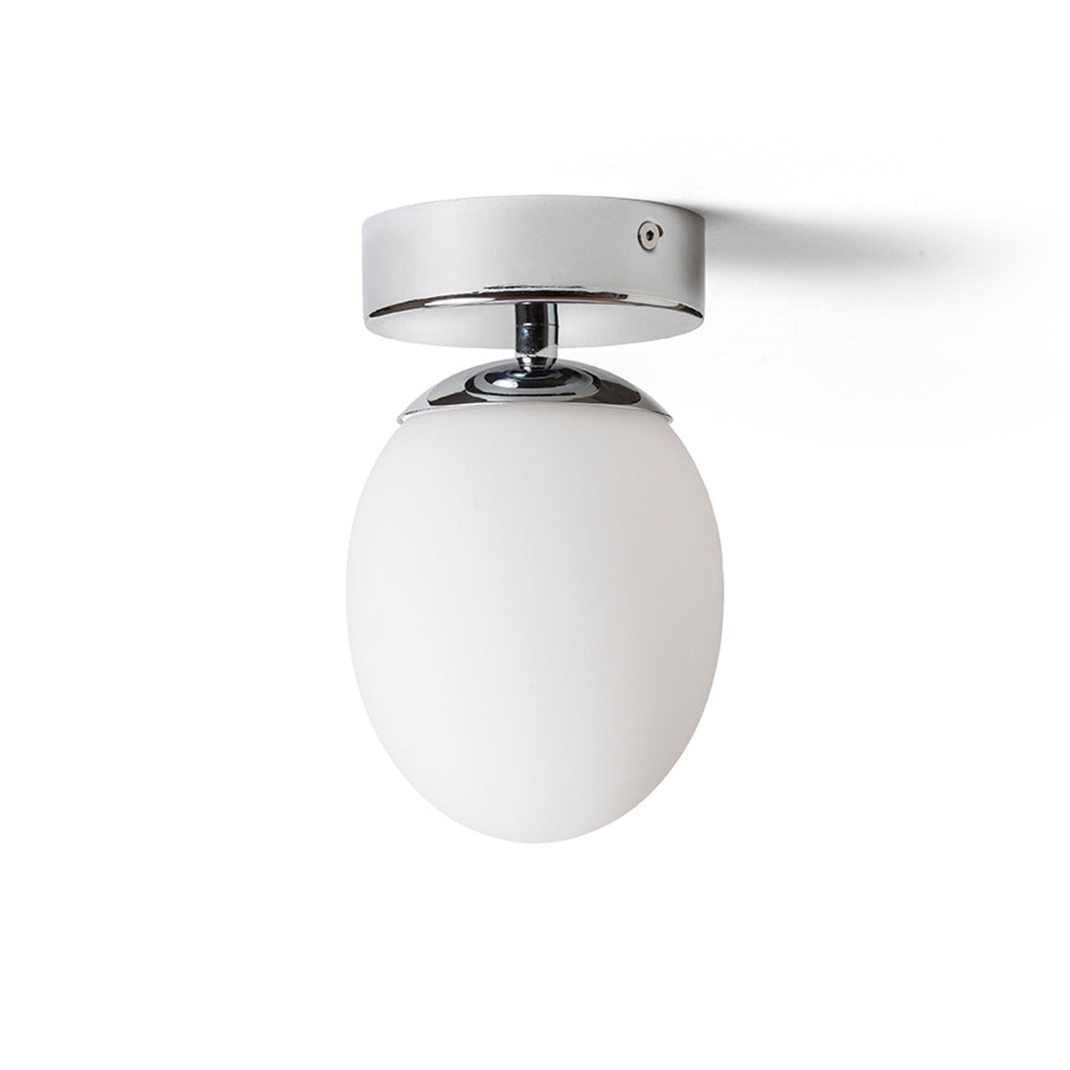 MERINGUE 11 | oval taklampe til bad | G9 | opalglass med krom | IP44 | med eller uten lyskilde