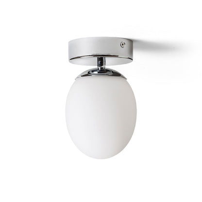 MERINGUE 11 | oval taklampe til bad | G9 | opalglass med krom | IP44 | med eller uten lyskilde