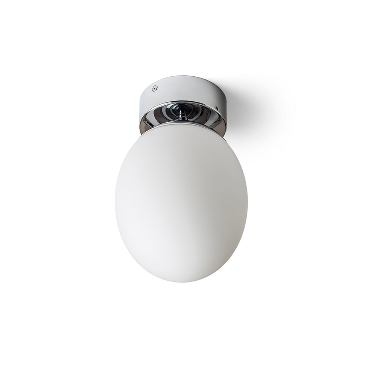 MERINGUE 16 | oval taklampe til bad | E27 | opalglass med krom | IP44 | med eller uten lyskilde