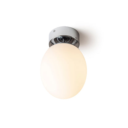 MERINGUE 16 | oval taklampe til bad | E27 | opalglass med krom | IP44 | med eller uten lyskilde