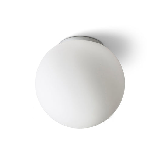 BOLLY 26 | plafondlamp badkamer | E27 | opaalglazen bol 26 cm op chroom | IP44 | met of zonder lichtbron